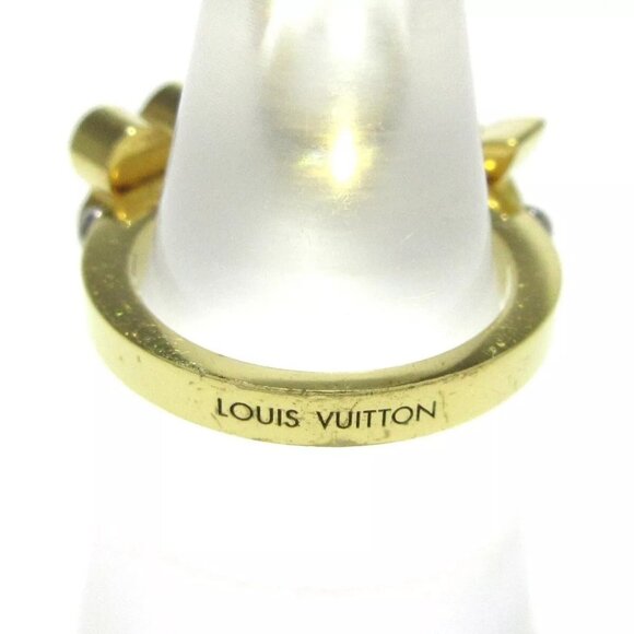 Auth LOUIS VUITTON Charmy Pearl Ring M75481 Gold Cream OB0154 Ring Hardware - Picture 7 of 8